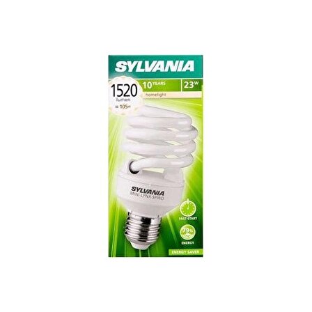 Sylvania  10'Lu Paket 23W Tasarruflu Ampul - Beyaz Işık E27 Duy